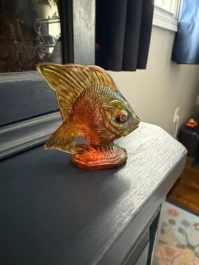 Fenton fish - carnival amber